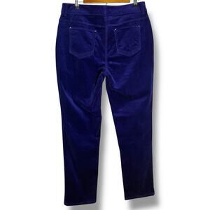 Chico's Pants Women's Sz 1.5 (10) Purple Velvet Straight Leg Pockets Chino